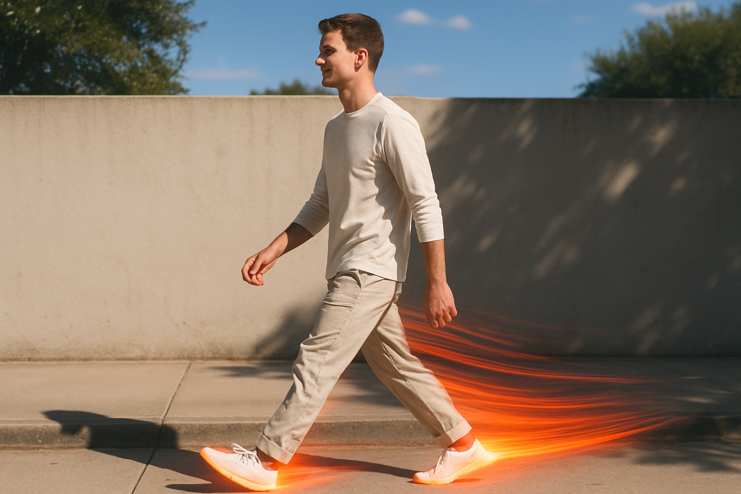 good, but the orange glow is supposed to be motion blur. Personen ska inte ha så mörka kläder, jag menade bara så att det oranga glowet skulle vara tydligt